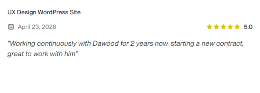 Upwork review screenshot 1