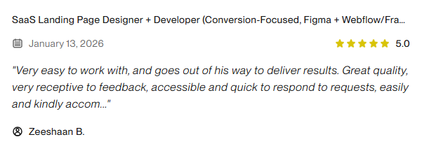 Upwork review screenshot 6